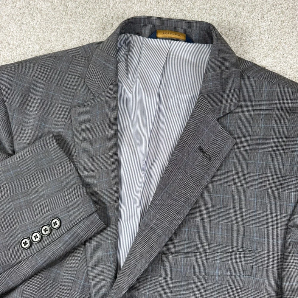 Brooks Brothers Sport Coat Mens 42R Grey Explorer Regent Fit Wool Plaid Blazer